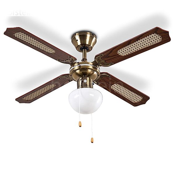 hofstein Deckenventilator »Predoi« Deckenventilator aus Metall/Holz/Glas günstig online kaufen