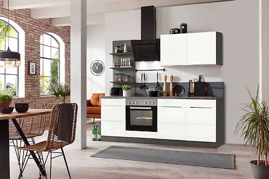 KOCHSTATION Küchenzeile »KS-Brindisi« Breite 210 cm, wahlweise mit E-Geräte günstig online kaufen