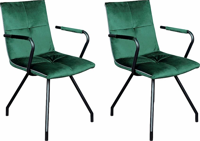Kayoom Polsterstuhl "Stuhl Eaden 225 2er-Set, samtiger Stoffbezug, Paspel a günstig online kaufen