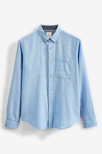 Next Langarmhemd Langärmeliges Hemd aus Leinengemisch (1-tlg) günstig online kaufen
