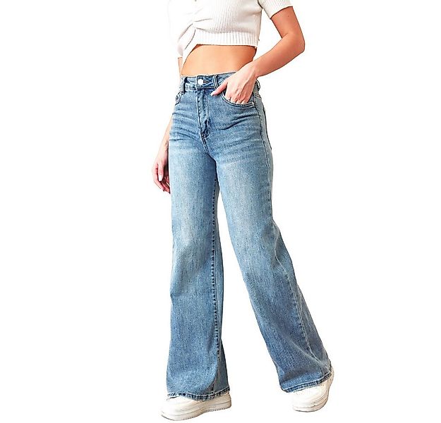 Ital-Design Weite Jeans Moderne Weite Jeans für Damen – Vielseitig und Bequ günstig online kaufen