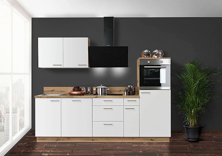 KOCHSTATION Küchenzeile »KS-Scafa, vormontiert, mit höhenverstellbaren Füße günstig online kaufen