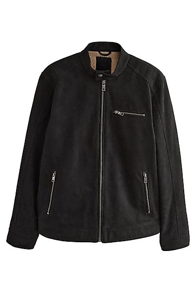 Next Lederjacke Reißverschlussjacke, Kunstwildleder mit Borgfutter günstig online kaufen