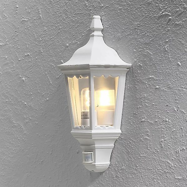 Formvollendete Wandleuchte Firenze mit Bewegungsmelder aus Aluminium in wei günstig online kaufen