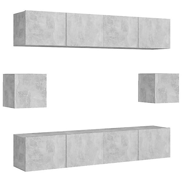 furnicato TV-Schrank 6-tlg. TV-Schrank-Set Betongrau Holzwerkstoff (1-St) günstig online kaufen