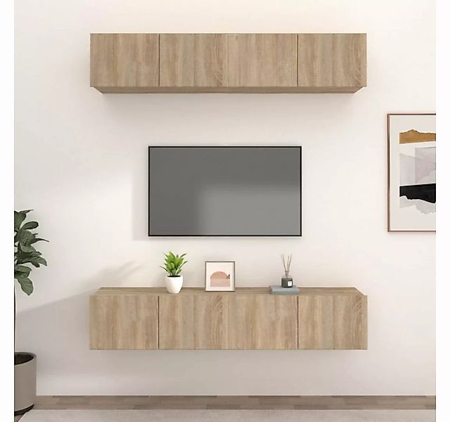 vidaXL TV-Schrank TV-Schränke 4 Stk. Sonoma-Eiche 80x30x30 cm Holzwerkstoff günstig online kaufen