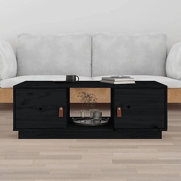 vidaXL Couchtisch Schwarz 100x50x35 cm Massivholz Kiefer Modell 1 günstig online kaufen