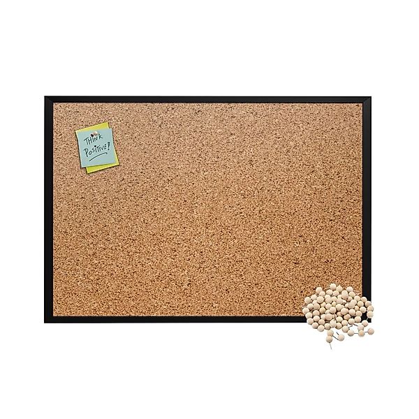 Tulup Kork Pinnwand 70x50 cm Schwarzer Rahmen Korkwandtafel im Rahmen Grati günstig online kaufen