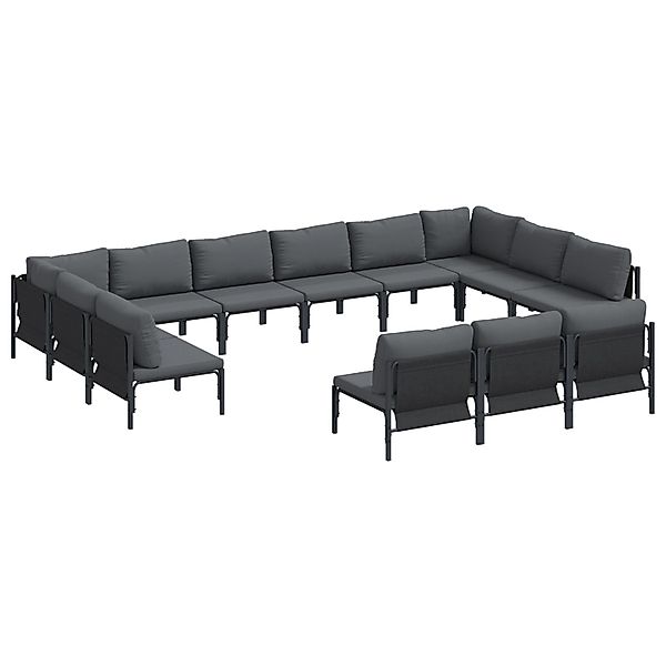 vidaXL Garten-Sofa-Set 13-Tlg Anthrazit Stahl 3379022 günstig online kaufen