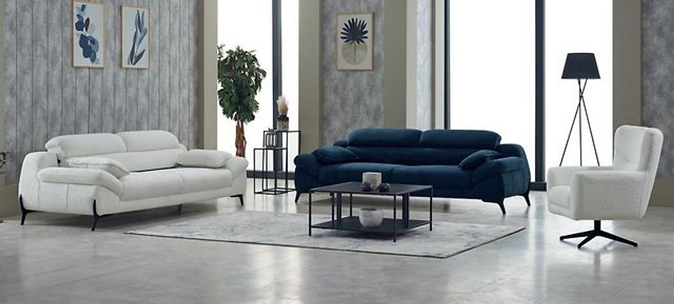JVmoebel Sofa Couchgarnitur Dreisitzer Sessel Couch Stoff Polstersofa Sofa günstig online kaufen