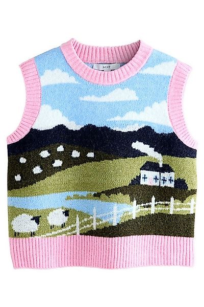 Next Pullunder Gemustertes Rundhals-Tanktop aus Strick (1-tlg) günstig online kaufen