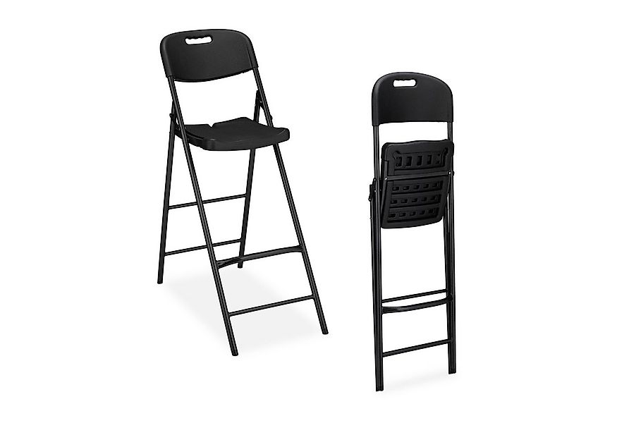 relaxdays Barhocker Klappbare Barhocker 2er Set (2 St., 2er Set), schwarz günstig online kaufen
