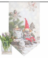 HOME WOHNIDEEN Scheibengardine "WEIHNACHTSWICHTEL" Stangendurchzug 1 Stk. t günstig online kaufen