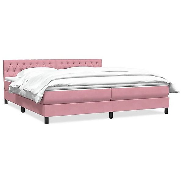 vidaXL Boxspringbett, Boxspringbett mit Matratze Rosa 180x220 cm Samt günstig online kaufen