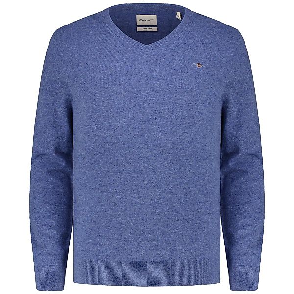 Gant Feinstrickpullover mit Lammwolle Farbe mittelblau Größe: 4XL günstig online kaufen