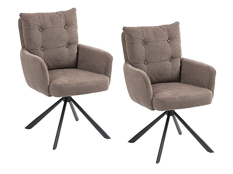 WOLF MÖBEL Esszimmerstuhl SEBA Drehstuhl BOOM 180° taupe, 2er SET (61x67x96 günstig online kaufen