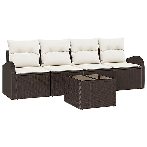 vidaXL Gartensofa-set Braun 55 x 55 x 37 cm Poly-Rattan 3345908 günstig online kaufen