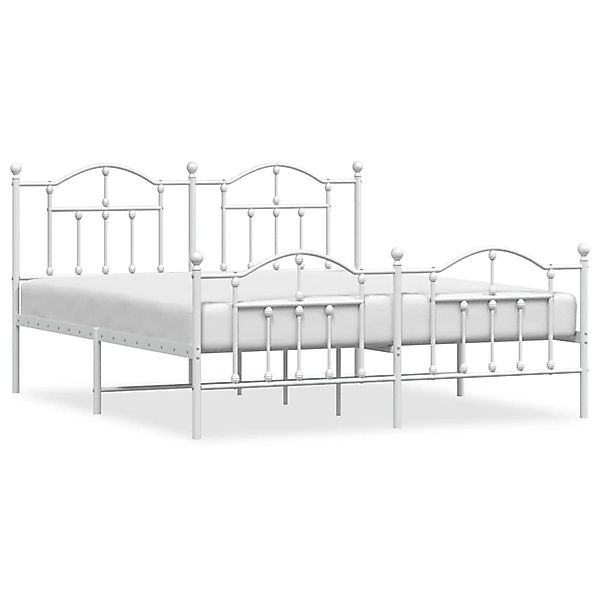 vidaXL Bettgestell mit Kopf- und Fußteil Metall Weiß 180x200 cm Modell 4184 günstig online kaufen