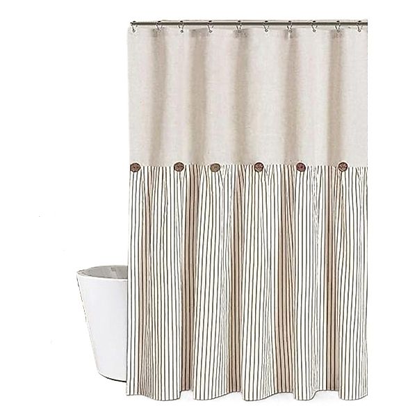 Coonoor Duschvorhang Bauernhaus Duschvorhang Gestreiftes Design, günstig online kaufen