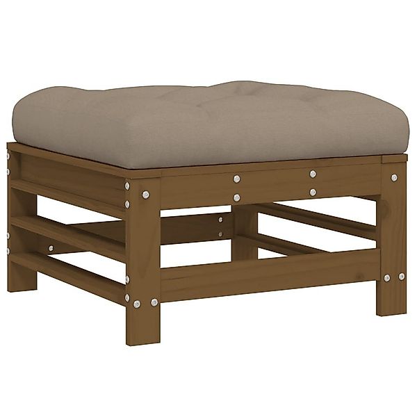 vidaXL Sofaelement Gartenhocker mit Kissen Honigbraun günstig online kaufen