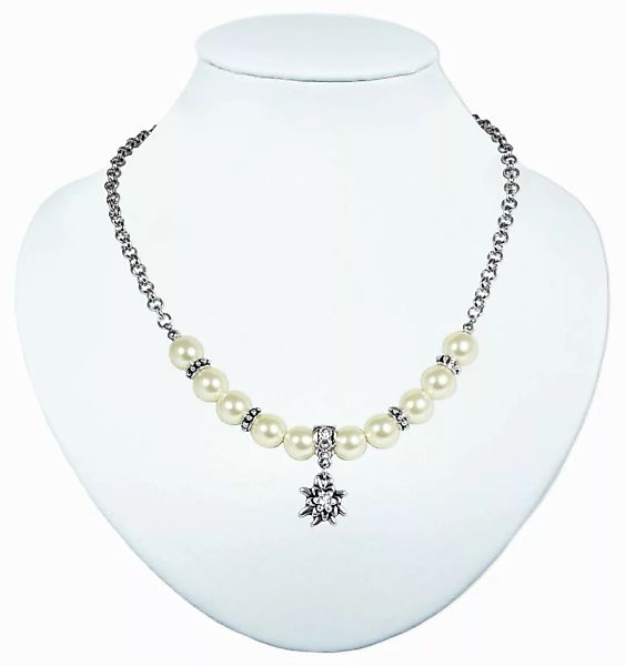 LUISIA® Perlenkette Halbperlenkette "Juliana" mit Edelweißanhänger günstig online kaufen