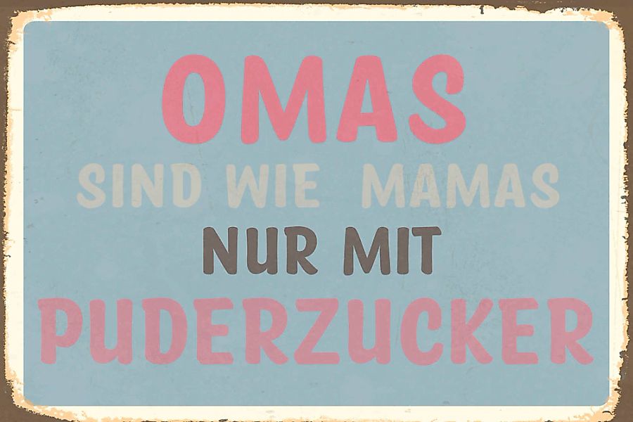 queence Metallbild "Puderzucker V", Sprüche-Schriftzug-Sprüche-Sprüche & Te günstig online kaufen