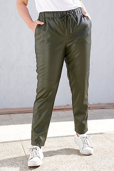 MIAMODA Schlupfhose 7/8-Lederoptik-Hose Elastikbund günstig online kaufen