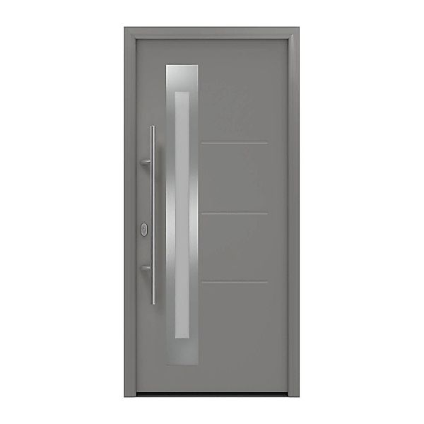 EcoStar Haustür Isopro IP 780S Graualuminium 110 cm x 210 cm DIN L günstig online kaufen