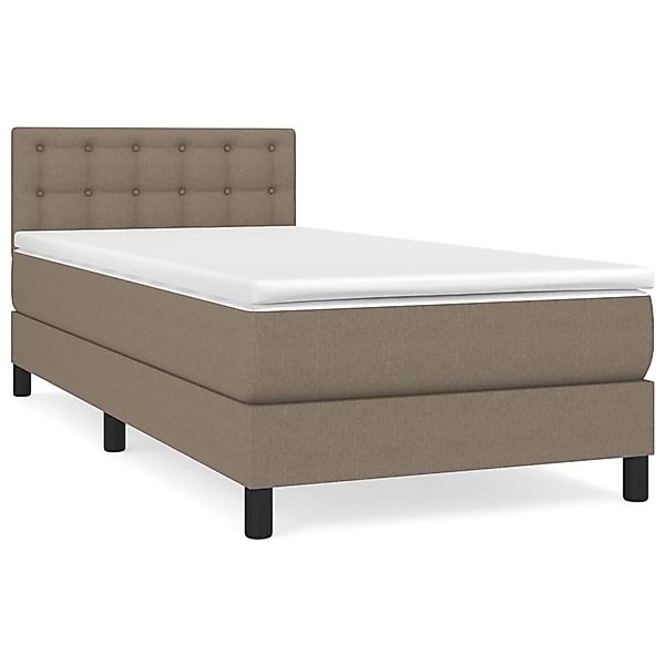 Vidaxl Boxspringbett Mit Matratze Taupe 100x200 Cm Stoff günstig online kaufen