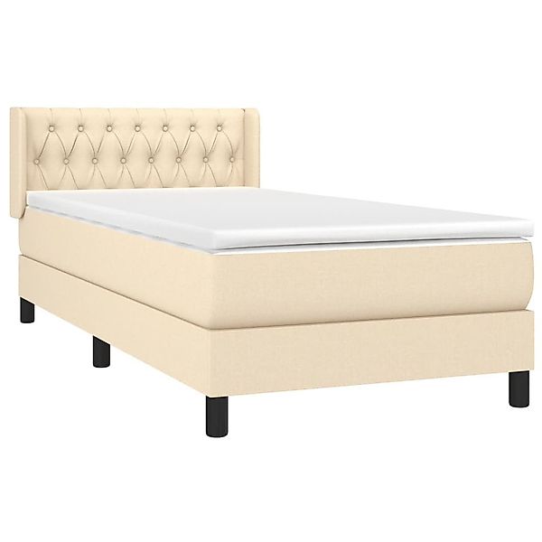 vidaXL Bett Boxspringbett mit Matratze Creme günstig online kaufen
