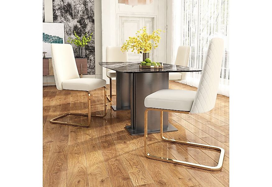 Flieks Freischwinger (Set, 4 St), 4er Set Esszimmerstühle Polsterstuhl Schw günstig online kaufen