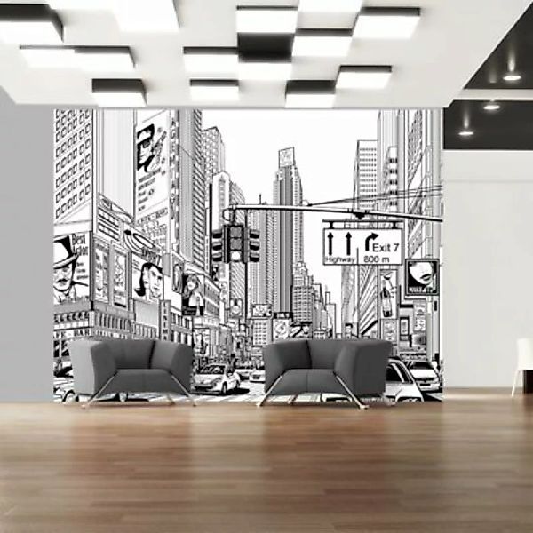 artgeist Fototapete Straßen von New York schwarz/weiß Gr. 300 x 231 günstig online kaufen