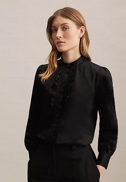 seidensticker Klassische Bluse "Schwarze Rose", Langarm Kragen Uni glänzend günstig online kaufen