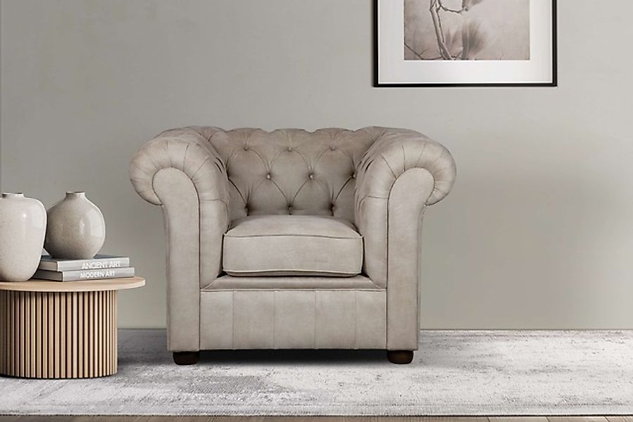 Home affaire Sessel »CHARENTE, Chesterfield, Wellenfederung, Maße B/T/H: 10 günstig online kaufen
