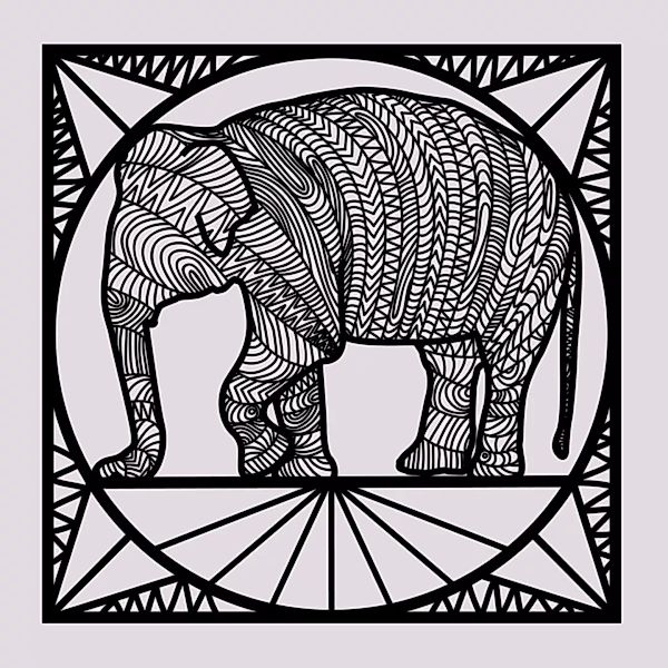 Ornate Elephant - Männerhoodie Aus Bio-baumwolle günstig online kaufen