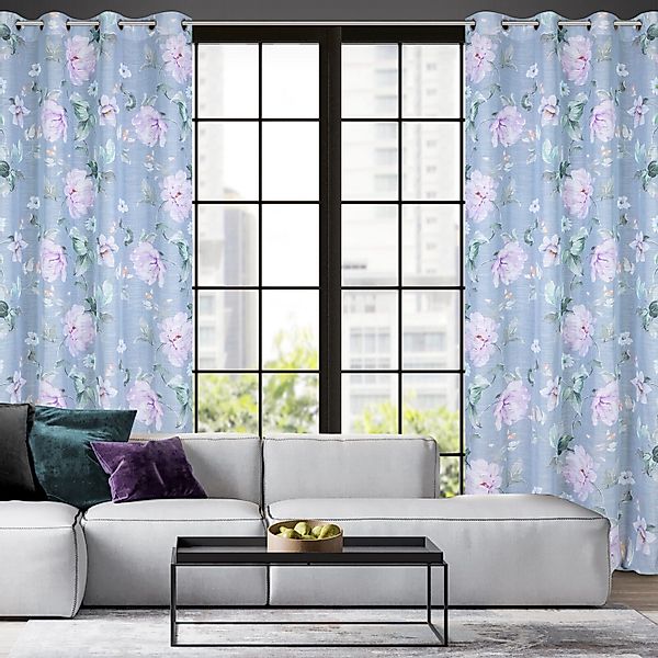 Eurofirany Gardine Landhaus Gardinen mit Blumenmuster günstig online kaufen