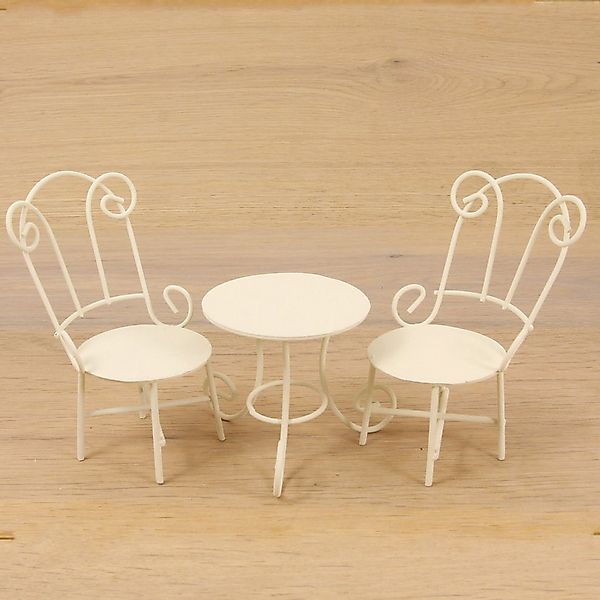 Dekofigur Minigarten Sitzgruppe mini, weiß 5,9 günstig online kaufen