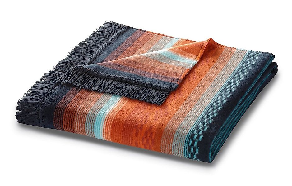 Wohndecke Peru, bunte Ethno Kuscheldecke in 150x200 cm, Sofadecke mit Frans günstig online kaufen