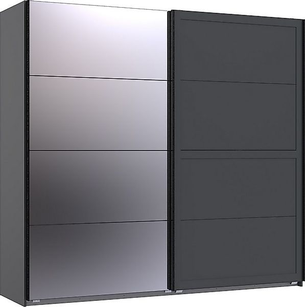 freiraum Schwebetürenschrank Chalet 2 Böden, 2 Stangen, Spiegel / Graphit - günstig online kaufen