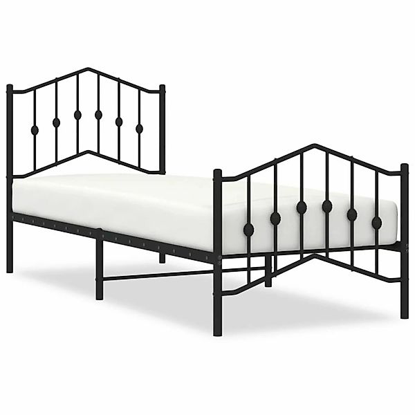 vidaXL Bettgestell mit Kopf- und Fußteil Metall Schwarz 90x200 cm Modell 91 günstig online kaufen