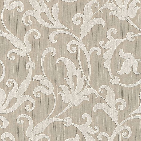 Bricoflor Ranken Tapete in Creme Beige Elegante Ornament Vliestapete mit Te günstig online kaufen