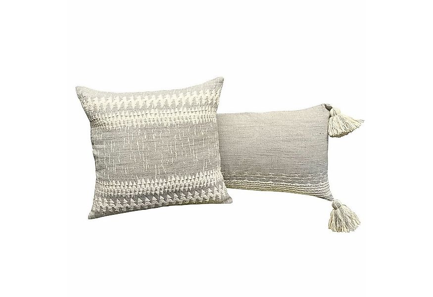 Mirabeau Kissenhülle Kissenhülle 2er Set Fontavon grau/beige günstig online kaufen