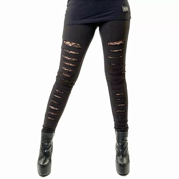 Vixxsin Leggings Slasher Gothic Lace Panel Nu Goth Distressed Mesh Netz günstig online kaufen