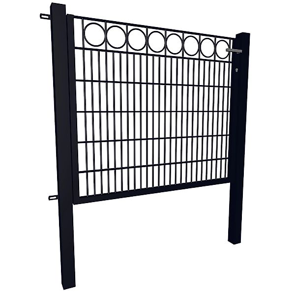 Gartentor Dekor 1-Flügelig Ring 120 cm x 120 cm Anthrazit günstig online kaufen