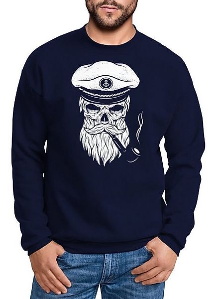 Neverless Sweatshirt Herren Sweatshirt Totenkopf Kapitän Captain Skull Bard günstig online kaufen