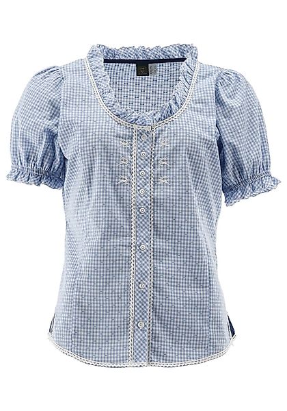 OS Trachten Trachtenbluse Plare Tailliert, Rundhalsausschnitt, günstig online kaufen