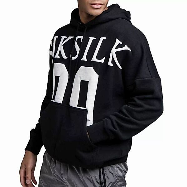 Siksilk Drop Shoulder Relaxed Fit Kapuzenpullover XL Black / White günstig online kaufen