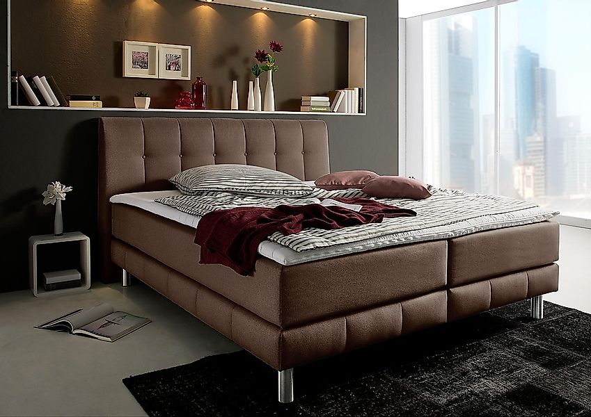 Home affaire Boxspringbett "Cafone" inkl. Topper, 5 Breiten, 3 Matratzenart günstig online kaufen