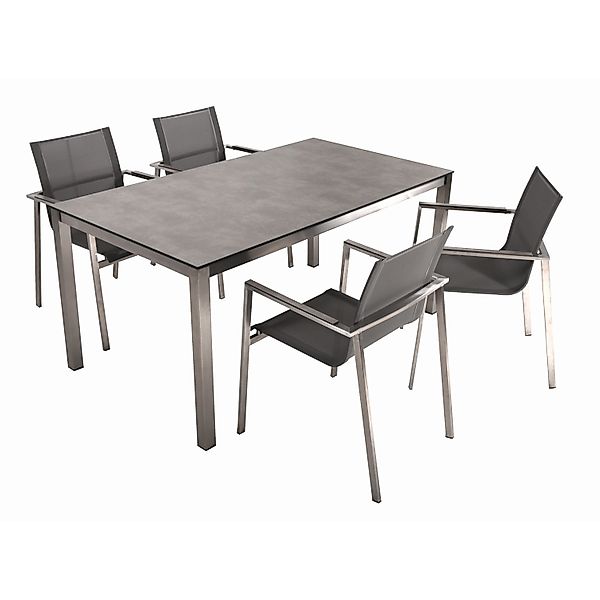Garden Pleasure Gartenmöbel-Set 01 Sienna 5-teilig Silber günstig online kaufen