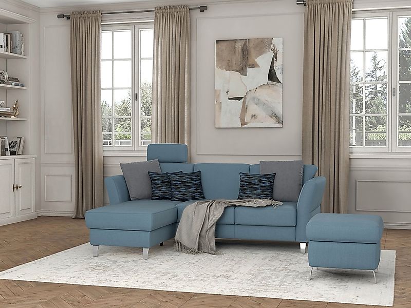 sit&more Ecksofa »Visby L-Form«, wahlweise mit Bettfunktion und Bettkasten, günstig online kaufen